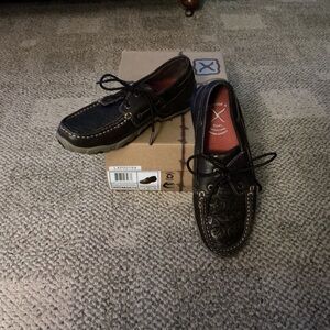 Twisted X Brown Leather Embossed Drive Mocs